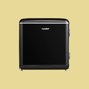 Comfee RCD50BL1MY(E) Retro Mini Bar 60L Compact Refrigerator with Chiller Compartment Energy-Saving Low Noise Adjustable Legs & Removable Glass Shelves