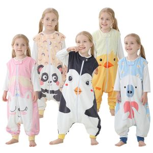 Kids Baby Unicorn Penguin Panda Duck White Bear Costume Onesie for Halloween Boys Girls Party Cosplay Flannel Pajama Sleeveless Zipper Closure