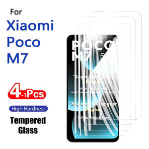 1-4PCS Screen Protector For Xiaomi Poco M7 M 7 HD Tempered Glass Crystal 9H High Aluminum Anti Scratch Case Friendly Fingerprint