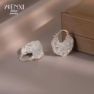 WENXI | Gold Crystal Fan-shaped Ear Cuffs