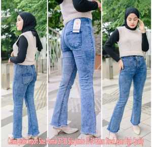 Hig Waist Cutbray Rawist Wanita Celana Jeans Wanita Higwaist Cutbray Jeans
