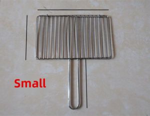 304 Pure Stainless Steel Barbecue Clip Mesh Extra Thick Vertical Bar Grilled Fish Racket Encryption BBQ Grill Grilled Leek Clip Grilled Horizontal Net
