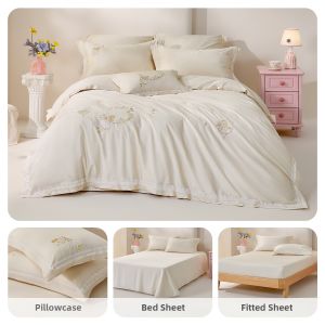 Luolai Kids | Princess Style Ruffle A-Class 60 Counts Full Cotton Satin Bedding Set