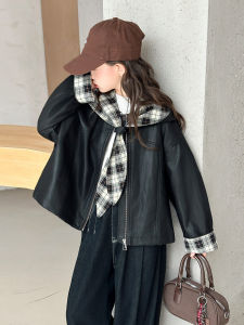 MPW | เสื้อแจ็คเก็ตหนังลำลองแฟชั่นฤดูใบไม้ผลิและฤดูใบไม้ร่วงสำหรับเด็กผู้หญิง MPW คอลเลกชันใหม่ 2025 เสื้อผ้าเด็ก