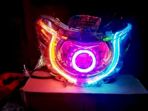 Reflektor mika lampu depan Yamaha Mio soul GT Xeon GT 115 125 kedok headlamp motif custom projie highlow sinar terang