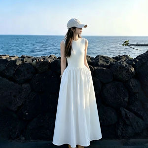 SUHUIQIAN | White Sleeveless Slim Fit Mini Ladies Dress for Summer Holiday