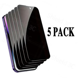 360° 5PCS Anti-Spy Glass For iPhone 18 Pro Max 17 16 15 Pro Max 14 Plus 13 iPhone Duo Ultra 18pro Privacy Screen Protector