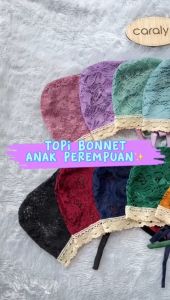 TOPI BONNET BRUKAT NON GLITER ANAK PEREMPUAN