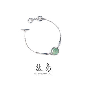 YANDAO | Elegant Minimalist Chinese Original White Chalcedony Beads Bracelet