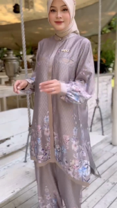 MDLY Baju setelan wanita/One Set Setelan Tunik Motif Floral Printing/Zendaya Set by MDLY