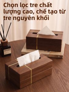 QIMUDAO | Hộp Giấy Thấm Bamboo Wood Kiểu Cổ Lớn