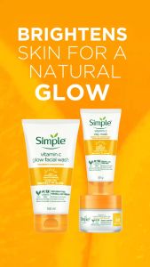 Simple Glow Facial Clay Wash Vitamin C For Cleaning Glowing Brightening Skin For All Skin Types (150ML)