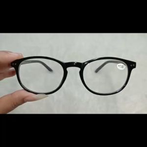Kacamata Plus +1.00 +1.25 +1.50 +1.75 +2.00 +2.25 +2.50 +2.75 +3.00 Untuk PRIA WANITA Rabun Dekat Frame Oval Warna Hitam Kilap Lensa Bening - FREE HARDCASE