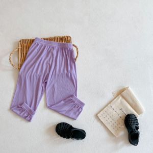 Mosquito-Resistant Ice Silk Modal Summer Thin Childrens Pants Boys Girls Baby Anti-Mosquito Trousers Breathable Cool Pants