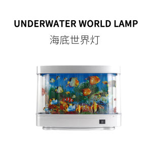 Creative Underwater World Lamp Toy Stress Relief Fun Gift for Friends Interesting Moving Picture Lamp Healing Inflatable Toy