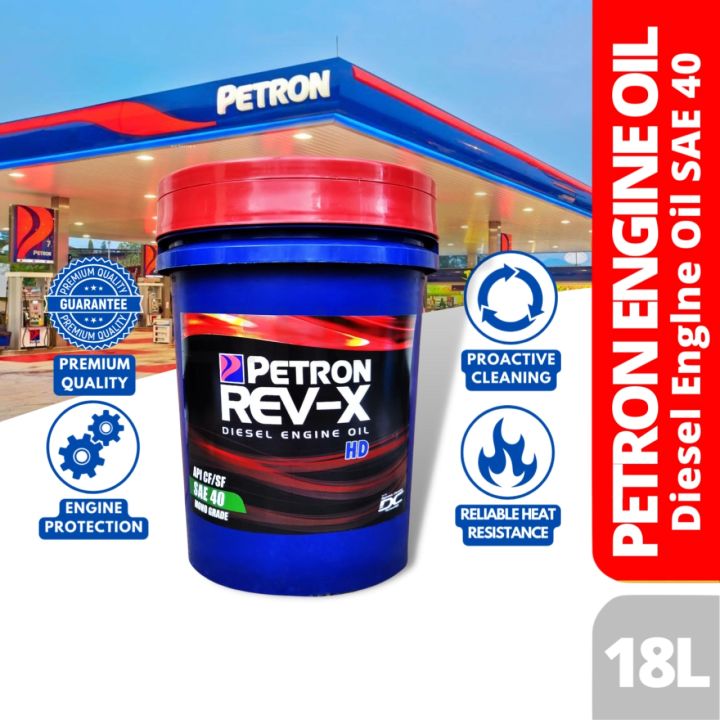 PETRON REV-X HD 40 Diesel Engine Oil SAE 40 (18 Liters - Pail) - 6034 petron lube happy engine oil