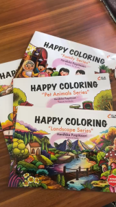 Buku Anak Mewarnai Happy Coloring Series Vol 2 Dinosaurs Series Pet Animals Series Transportation Series Free Sticker Cklik Media