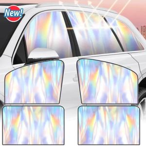 Pphha】ม่านที่คลุมกันแดดสะท้อนแสง UV เพื่อความเป็นส่วนตัวรถแม่เหล็กม่านบังแดดเงาหน้าต่างด้านรถยนต์4ชิ้น