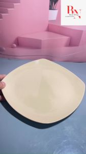 Dĩa Nhựa Melamine Vuông Màu Nâu