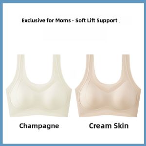 miiow | MiiOW Vest Style Bra For Middle-Aged Women No Steel Ring U-Shaped Cup Nylon Material Summer Season No Strap Design Chest Pad