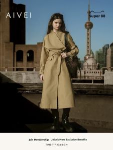 AIVEI | Autumn Star-Style Ladys Power Mid-Length Trench Coat