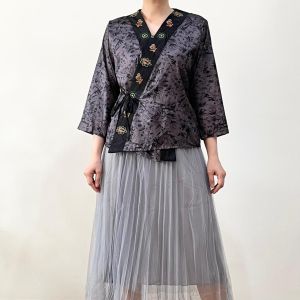 ECLAIRE 003 Blouse Wrap Jacquard Satin Bordir Embroidered Embroidery Imlek CNY Lunar Import oibo