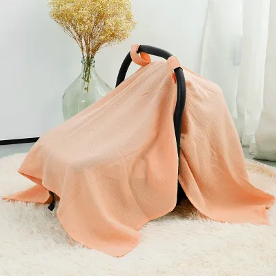 Happyflute 1 Pc Muslin Car Seat Cover for Babies - Breathable Carseat Stroller Cover Infant Stroller Covers for Boys and Girls