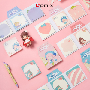 Comix X Mini World กระดาษโน้ต โพสต์อิท กันน้ํา ใช้ซ้ําได้ สํานักงาน สติกเกอร์ ดัชนี สีสุ่ม 1 ชิ้น