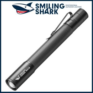Smiling Shark SD1211 Pen Light Portable Zoomable Flashlight Rechargeable Waterproof Torch Light for Camping Hiking Outdoors