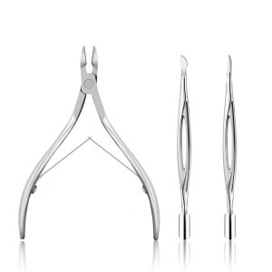 YYM 3PCS/SET Professional Stainless Steel Nail Cutter Scissor Nippers Multi Function Cuticle Pusher Remover Nail Art Care Tools