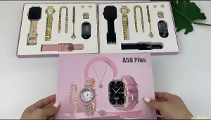 【in stock】XM A58plus  lady  Smart Watch 6 IN 1 women Health Monitoring Bluetooth Calling Watch Quartz Diamond Jewelry Set For Android IOS