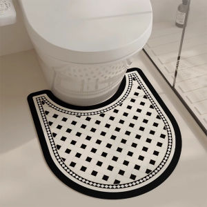 Bathroom diatom mud absorbent mat bathroom door foot mat quick-drying no-wash non-slip toilet U-shaped mat