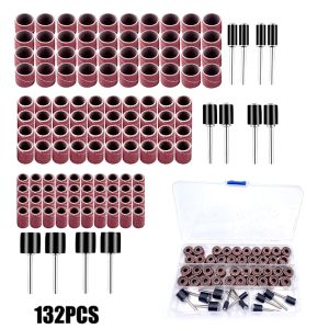 120 PCS Amplas Rol Drum untuk Mini Die Grinder Bor Tuner Sanding Drum + 12 PCS Mandrel Amplas Drum