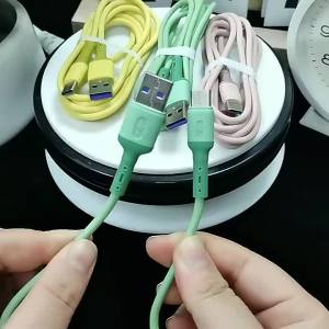 AKABEILA สายเคเบิลข้อมูลซิลิโคนสี 5A 1M 1.5M 2M Fast Charging Cable สายชาร์จ สายชาร์จเร็ว Micro USB Type-C สายชาร์จเร็ว สายชาร์จอเนกประสงค์