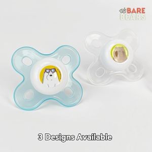 We Bare Bears 0-12M 1pcs Puting Bayi / Baby Soft Silicone Orthodontic Soother Pacifier Round Head BPA Free 30445 WBB
