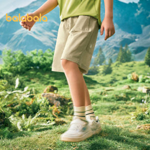 Balabala Boys Shorts 2024 New Summer Straight Trousers Woven Loose Casual Tide