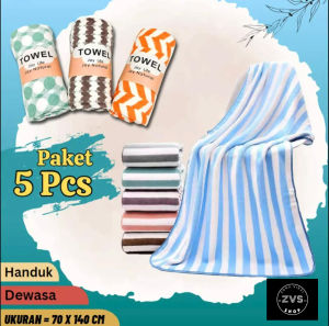 (ISI 5pcs) PROMO Handuk Mandi Jumbo Dewasa Uk 140x70 cm Handuk Serat Microfiber Bulu Serap Air