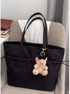 New 2024 Nylon Canvas Tote Bag Simple Commute Large Capacity Handbag Single Shoulder Bag for Class And Work Female Student