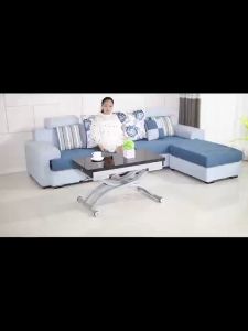 Solid wood lifting coffee table Restaurant table rock plate multi-functional table dual purpose folding mobile table simple small apartment expansion