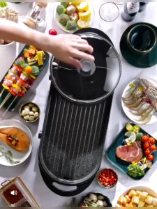 LIVEN Steamboat & BBQ Grill 2 in 1 Dual Pan Shabu-shabu | SK-J6860 涮烤一体鸳鸯锅电烤炉