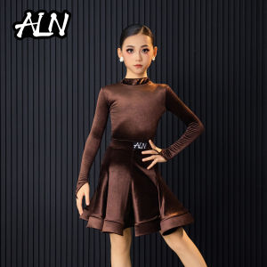 Aln Professional Latin Dance Costume Childrens Practice Set New Style Advanced Competition Uniform Girls Dancewear