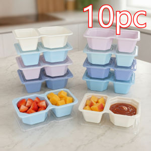 Hộp Đựng Gia Vị Hai Ngăn Có Nắp 10/20/40PCS Hộp Đựng Đồ Ăn Nhẹ Di Động Dành Cho Dã Ngoại Ngoài Trời Hàng Ngày Có Thể Tái Sử Dụng Bằng Nhựa PP5 Chống Rò Rỉ