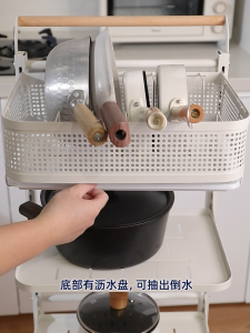 Floor Standing Kitchen Appliances Movable Rolling Trolley Cart Adjustable Height 4 Tier 5 Tier Rice Cooker Juicer Storage Shelving Rack SG Thehomeshoppe