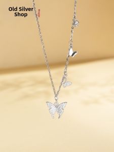WU YUE JEWELRY | Sterling 925 Silver Butterfly Necklace Choker