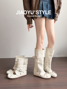 JIAOYU | Giày Boots Cổ Chân Giảm Dày Da Thật Có Phần Rời