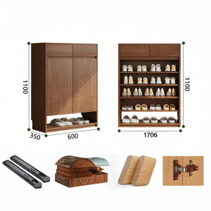 Home Entry Solid Wood New Chinese Style Large Capacity Storage Cabinet