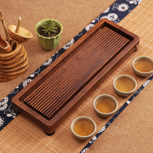 Heavy Bamboo Tray Water Storage Tea Set Bamboo Tea Tray Japanese Simple Home Solid Wood Rectangular Drainage Tea Table Tea Pitcher