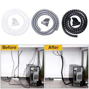 EINC033421 Flexible Cable Winder Wire Wrap Spiral Management Storage Pipe Cable Organizer Cord Protector