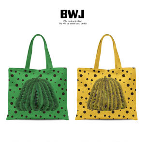 Artist Polka Dot Pumpkin Environmental-Friendly Hand-Carrying Shoulder Bag Female Student Large Capacity Horizontal Cloth Bag Museum Customization