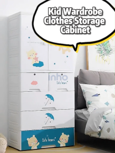 【𝟲𝟬% 𝗢𝗙𝗙𝗘𝗥 𝗖𝗟𝗘𝗔𝗥𝗔𝗡𝗖𝗘】INHO L70cm Cartoon Design Childrens Clothes Drawer Storage Cabinet Wardrobe